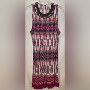 Cb Established 1962 Sleeveless Dress with Beaded Neckline Size XL